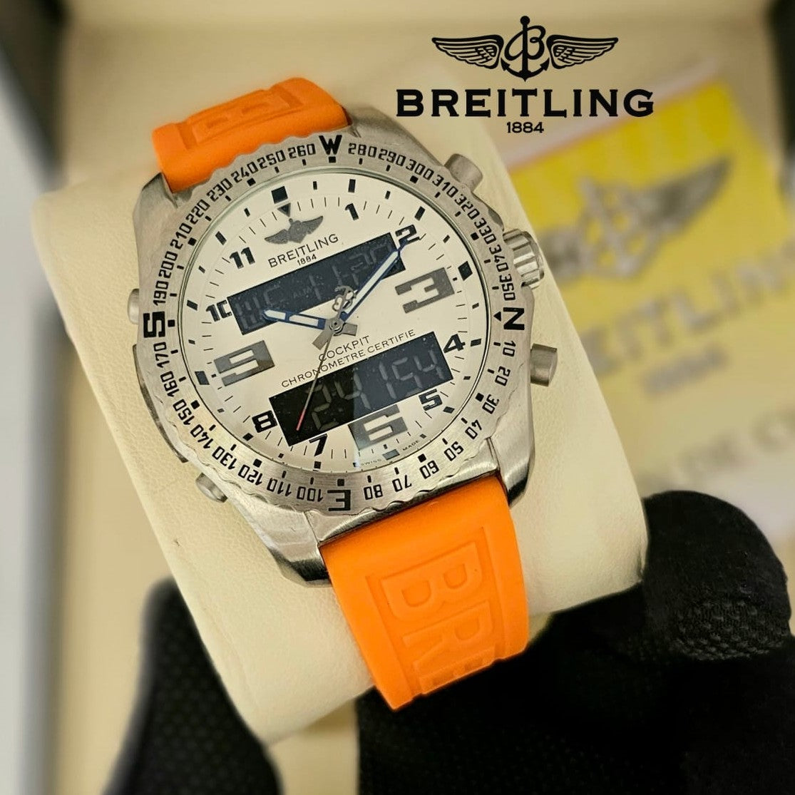 BREITLING COCKPIT CHRNOGRAPH VERY HIGH VOLTAGE DEMANDING TRANDING WATCH NOW ALLOVER IN OMAN| BREITLING CP C 17797959