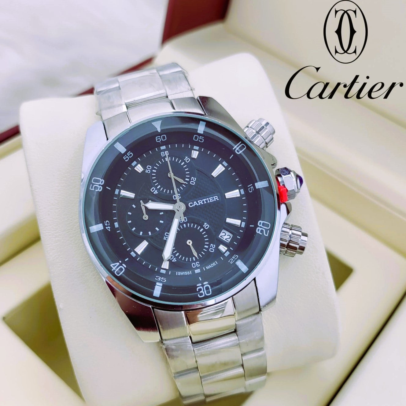 EXCLUSIVE CARTIER CHRNOGRAPH WATCH FOR MEN | CARTIER SWISS 53552