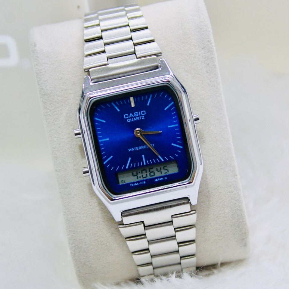 NEW CASIO DUAL TIME WATCH STAINLESS STEEL WATER PROOF NOW ALL HERE IN OMAN || CASIO DT 1511193