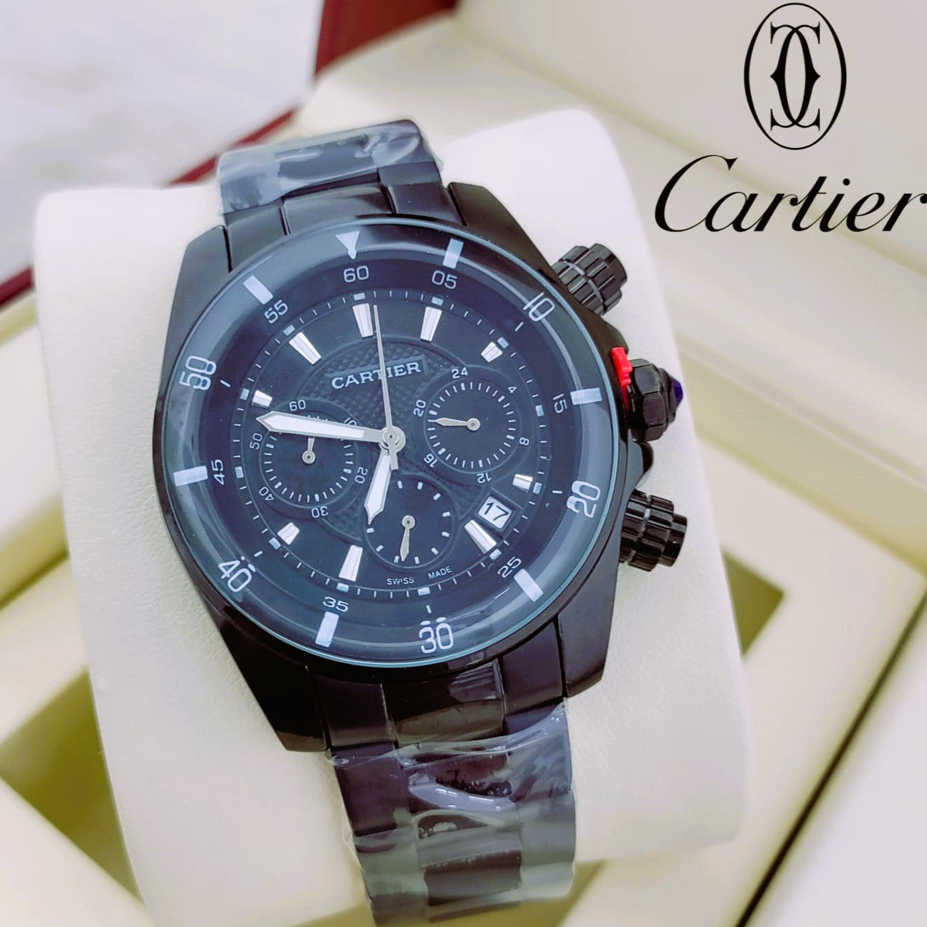 EXCLUSIVE CARTIER CHRNOGRAPH WATCH FOR MEN | CARTIER SWISS 53554