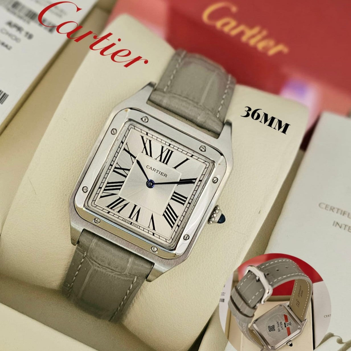 LUXURY CARTIER SANTOS DIAL 36MM MENS WATCH VERY MUCH STYLISH TRENDING WATCH NOW ALLOVER IN OMAN | CARTIER S 36mm 195956