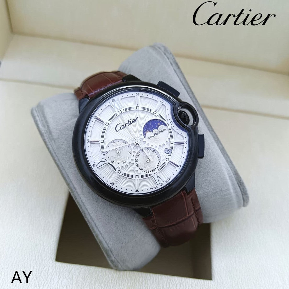 CARTIER BALLON BEUE DE WITH ORIGINAL LEATHER STRAP FULL OF PREMIUM GRADE| CARTIER BALLON 13552