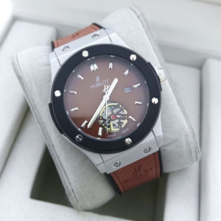 HUBLOT WATCH WITH MILITARY LOOK 2 YEARS SERVICE WARRANTY| HUBLOT 1299010