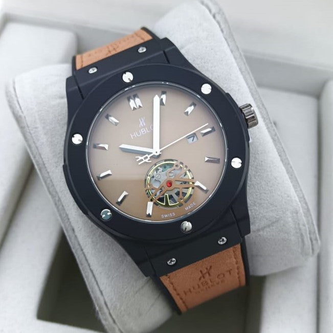 HUBLOT WATCH WITH MILITARY LOOK 2 YEARS SERVICE WARRANTY| HUBLOT 1299014