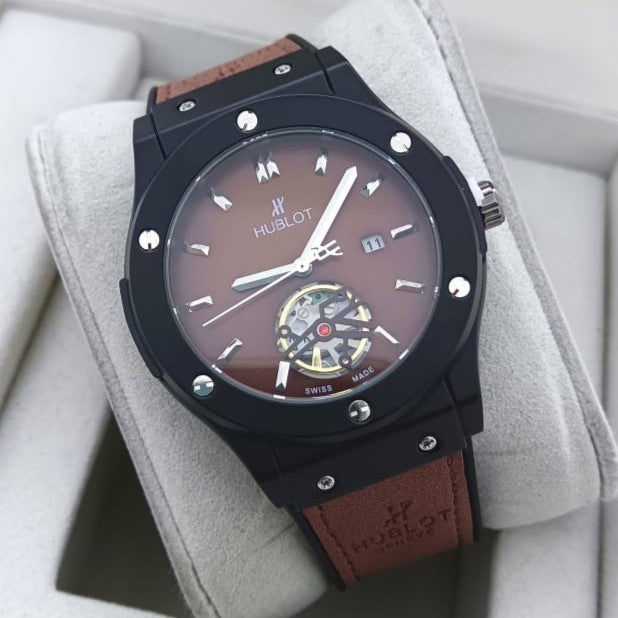 HUBLOT WATCH WITH MILITARY LOOK 2 YEARS SERVICE WARRANTY| HUBLOT 1299015