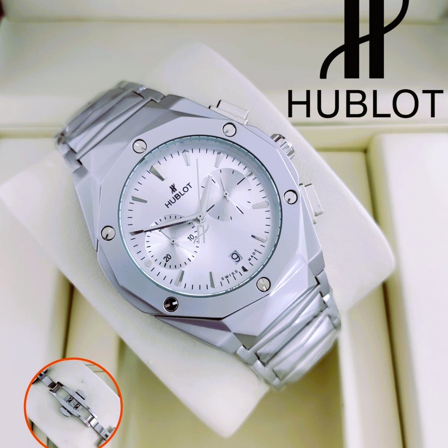 SUPERB EXCELLENT HUBLOT CHRNOGRAPH WATCH FOR MEN| HUBLOT MEN 12551