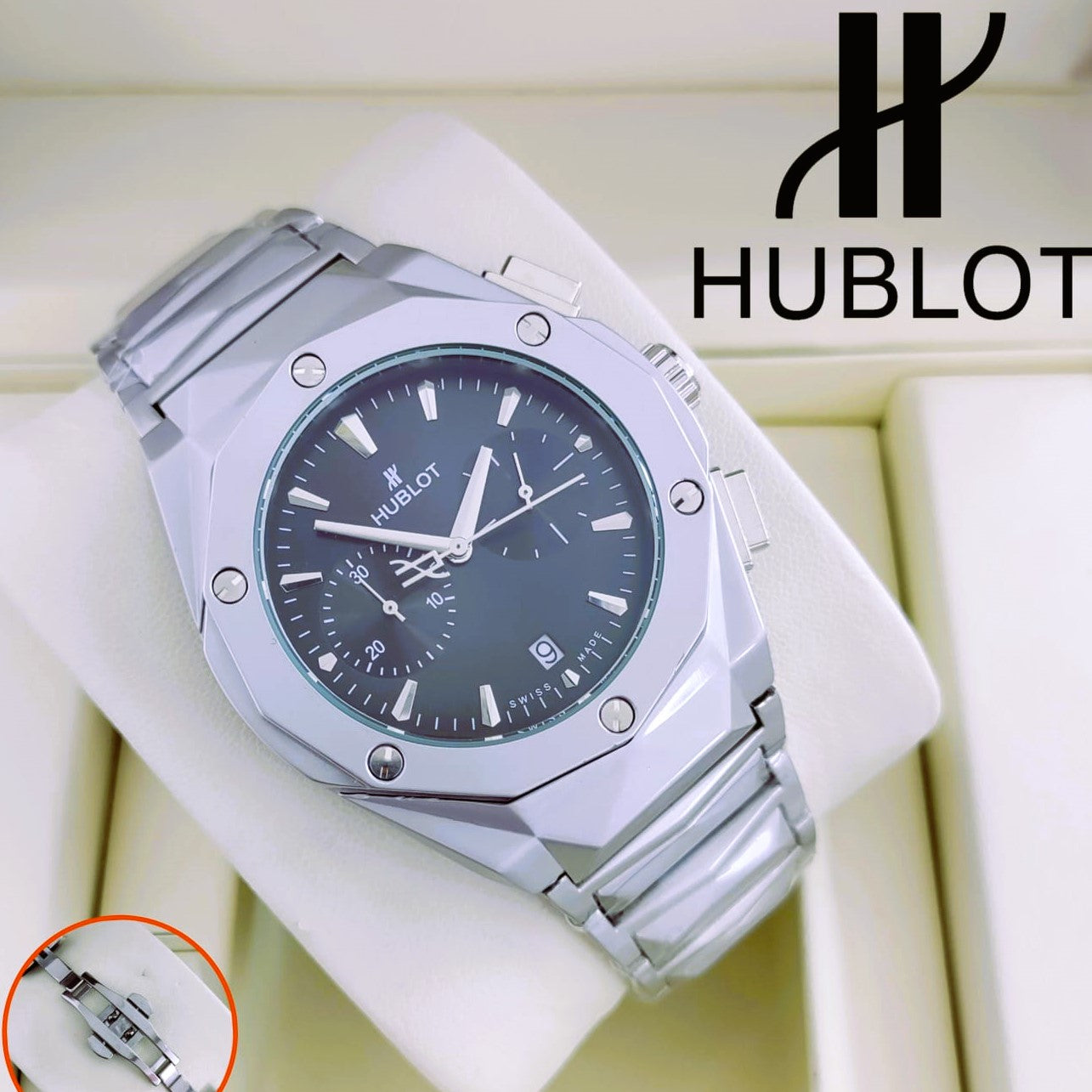 SUPERB EXCELLENT HUBLOT CHRNOGRAPH WATCH FOR MEN| HUBLOT MEN 12552