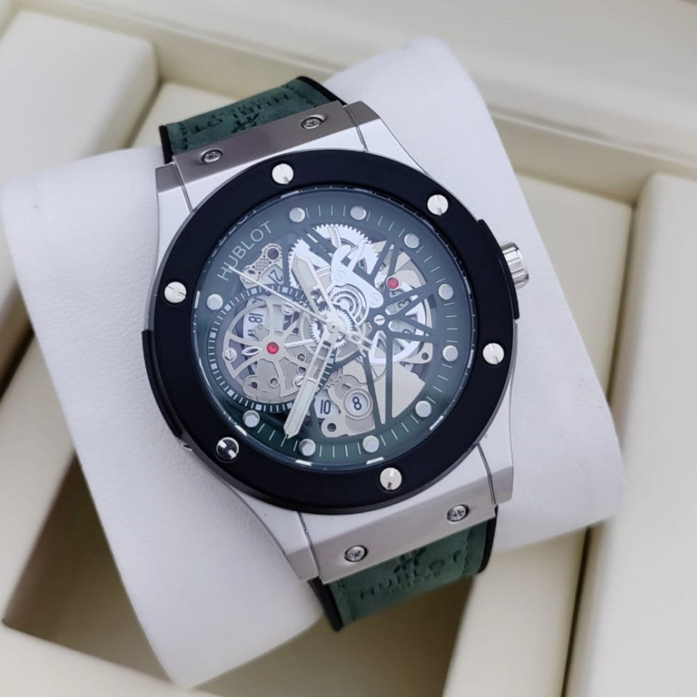 HUBLOT WATCH WITH MILITARY HYPER SONIC LOOK 2 YEARS SERVICE WARRANTY| HUBLOT HYPER SONIC 1855432