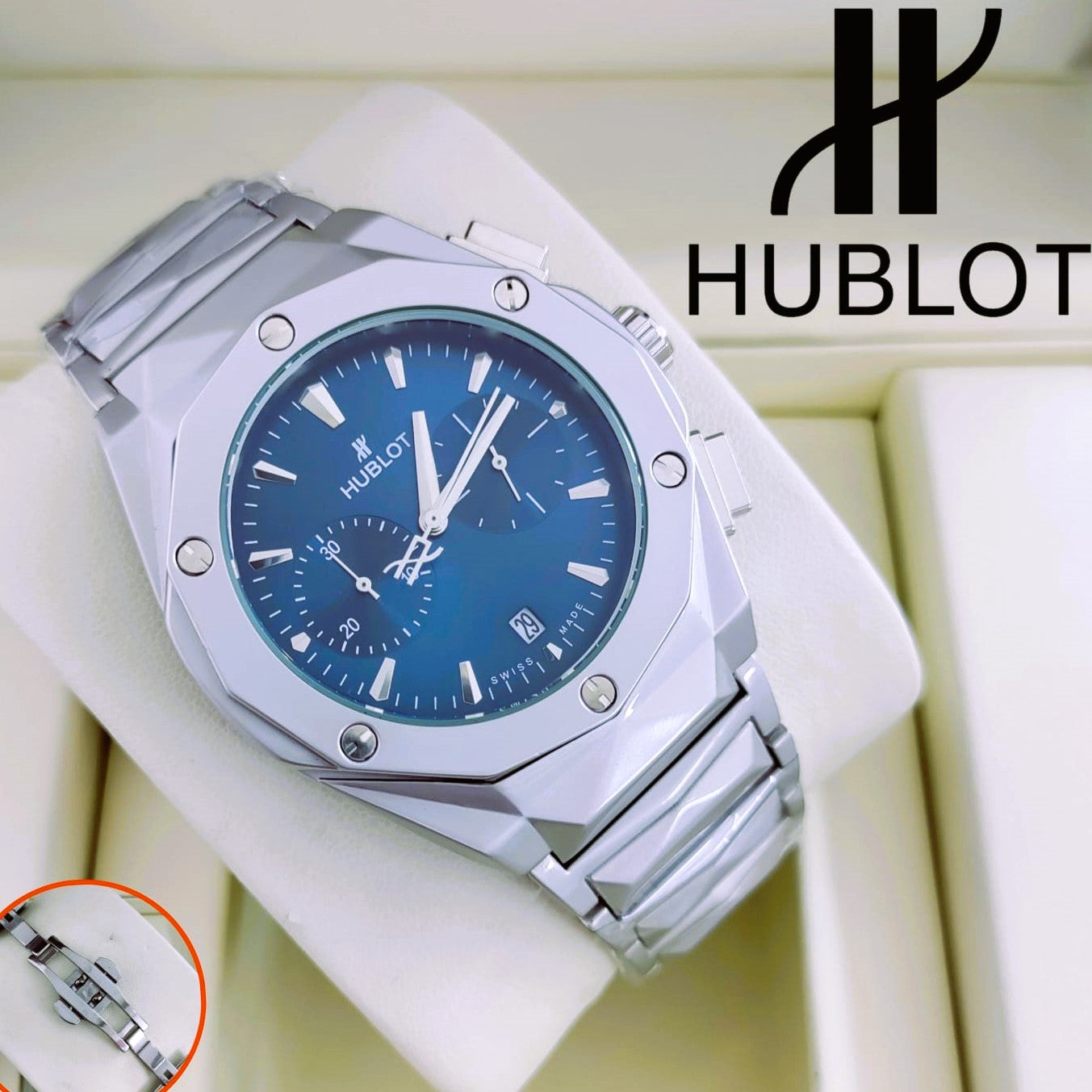 SUPERB EXCELLENT HUBLOT CHRNOGRAPH WATCH FOR MEN| HUBLOT MEN 12553