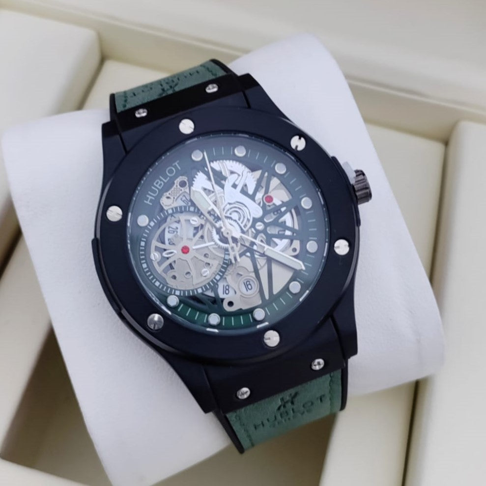 HUBLOT WATCH WITH MILITARY HYPER SONIC LOOK 2 YEARS SERVICE WARRANTY| HUBLOT HYPER SONIC 1855433