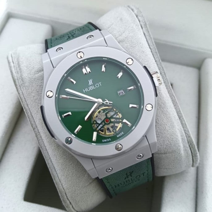 HUBLOT WATCH WITH MILITARY LOOK 2 YEARS SERVICE WARRANTY| HUBLOT 1299004