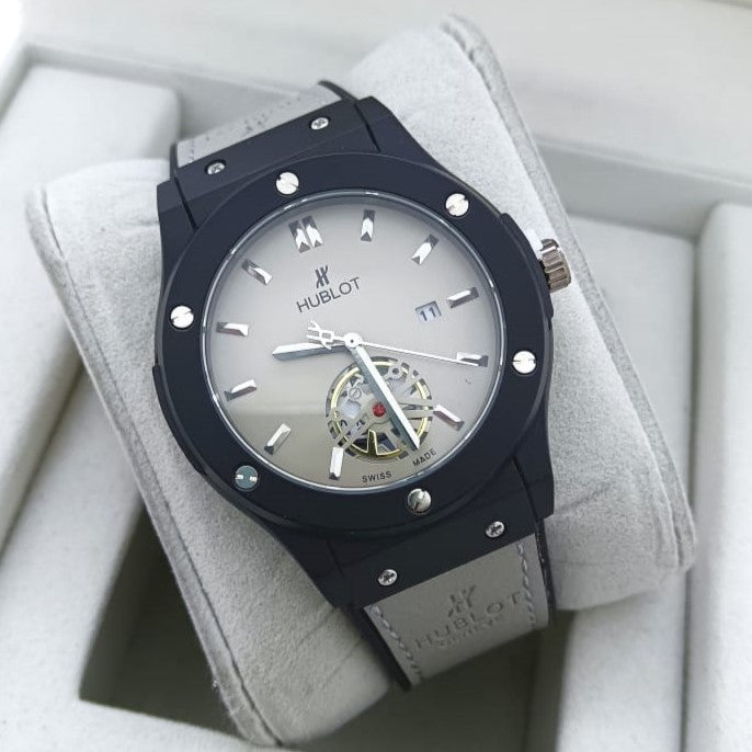 HUBLOT WATCH WITH MILITARY LOOK 2 YEARS SERVICE WARRANTY| HUBLOT 1299005