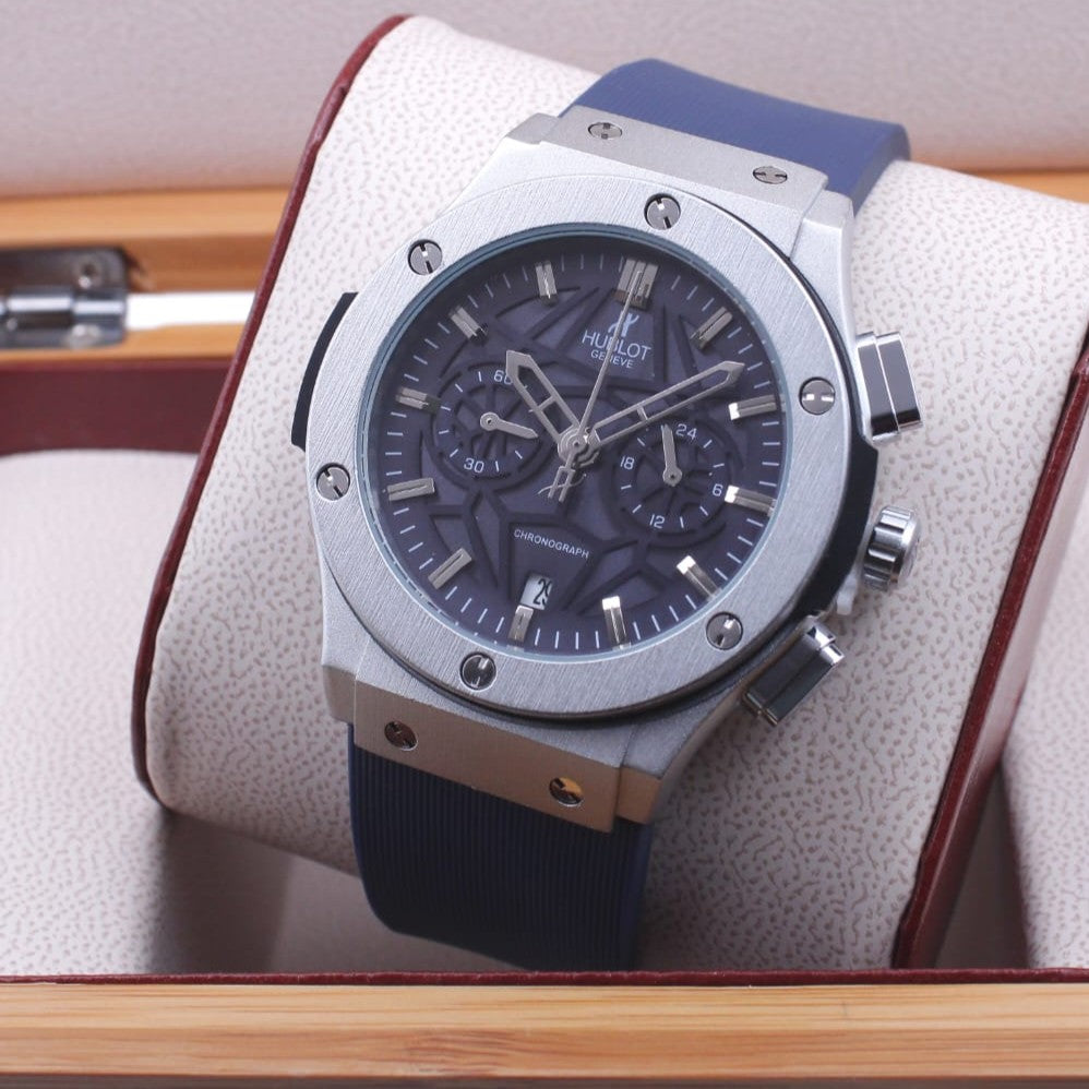 HUBLOT WATCH WITH FULL CHRNOGRAPH ACTIVE CALSP LOCK VERY STYLISH NOW ALL OVER IN OMAN FREE DELIVERY | HUBLOT CHRNO 155577