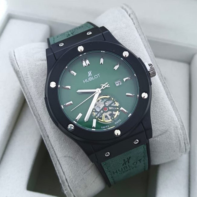 HUBLOT WATCH WITH MILITARY LOOK 2 YEARS SERVICE WARRANTY| HUBLOT 1299008