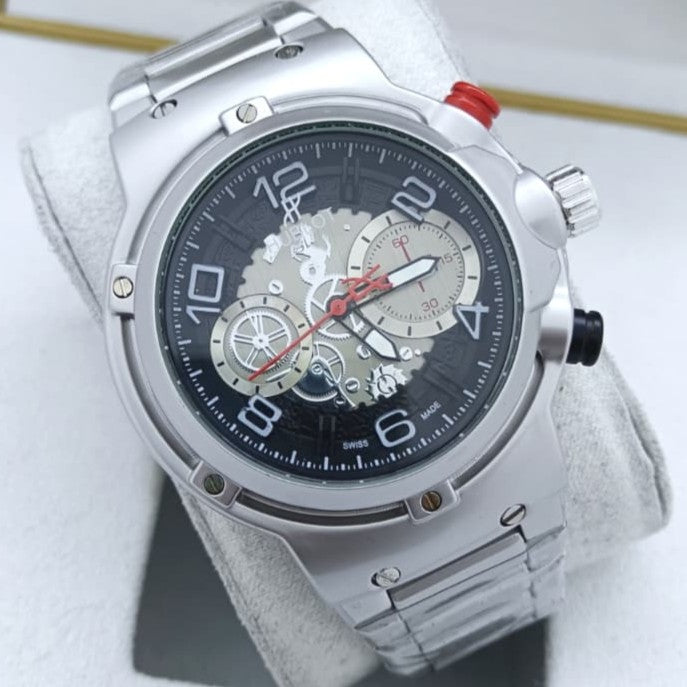 HUBLOT WATCH WITH MILITARY LOOKS 2 YEARS SERVICE WARRANTY CHRNOMETER NOW NATIONAL DAY OFFER PRICE RUNNING | HUBLOT CB 1333533