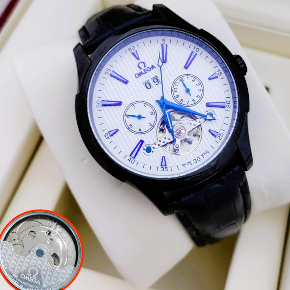 LUXURY OMEGA AUTOMATIC WATCH WITH LEATHER STRAP | OMEGA MECHANICAL 5554