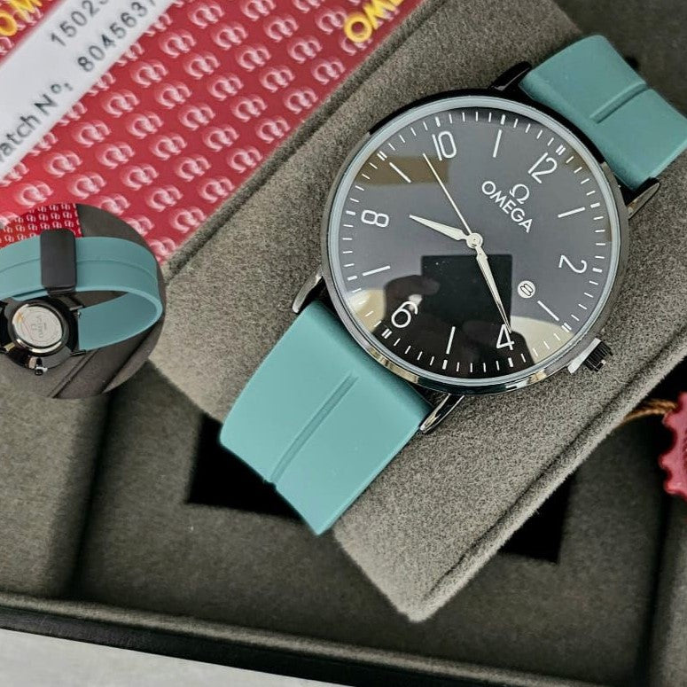 OMEGA RUBBER STRAP WATCH NEW DESIGN JUST ARRIVAL | OMEGA STRAP 555215