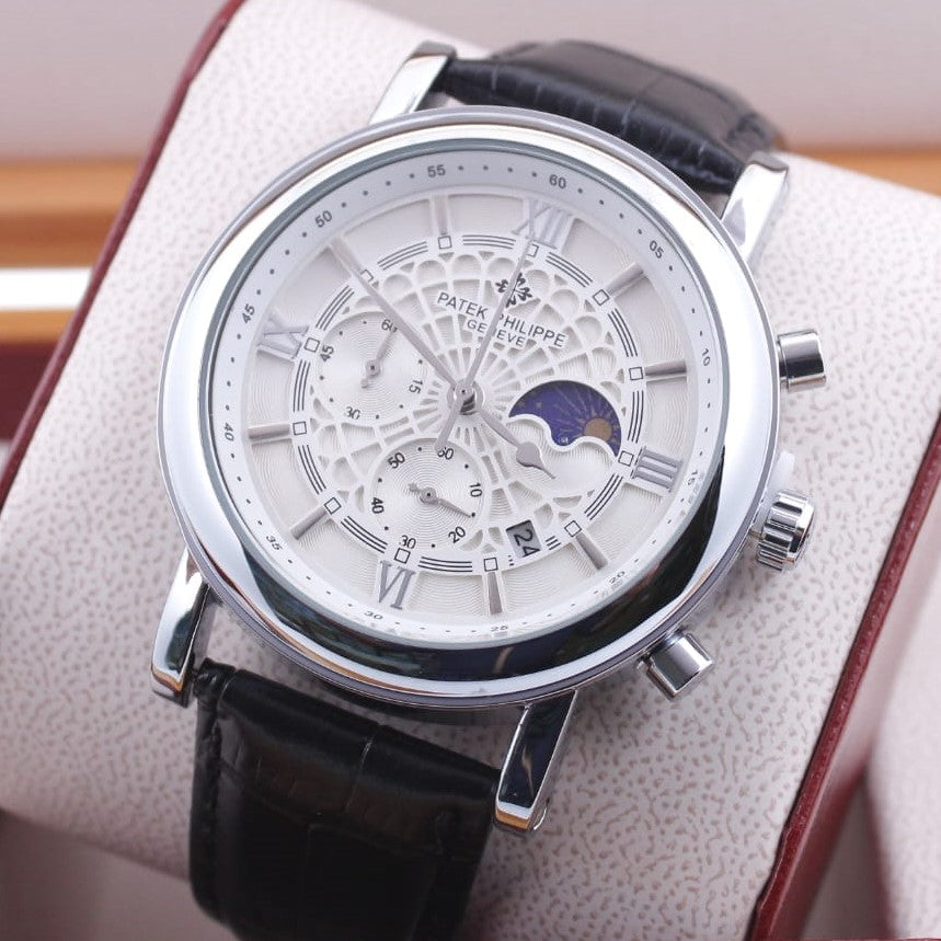 PATEK PHILIPPE WITH CHRNOGRAPH ACTIVE WITH LEATHER STRAP| PATEK LEATHER 16654780