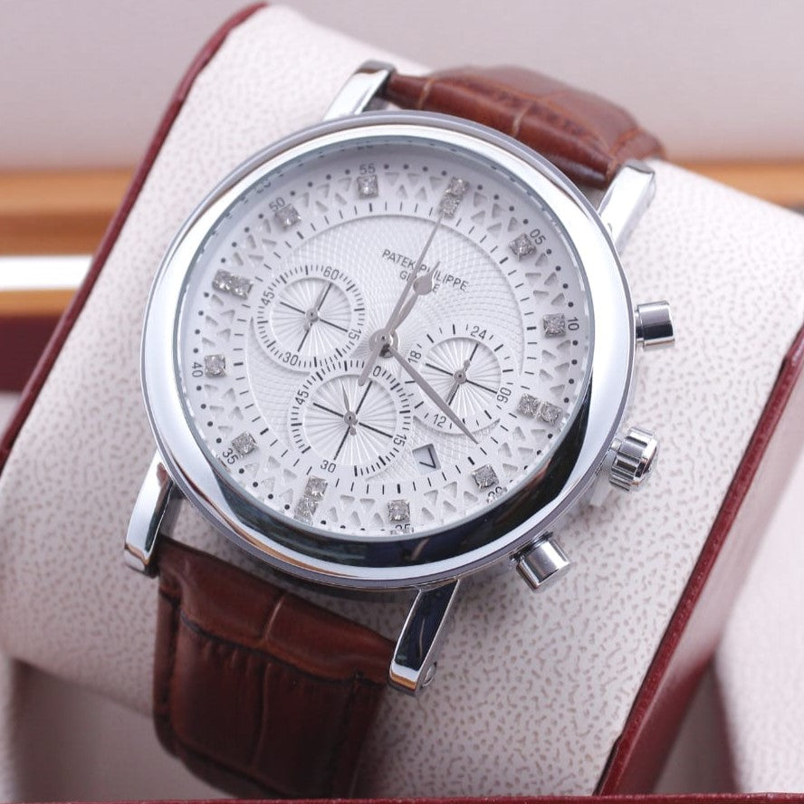 PATEK PHILIPPE WITH CHRNOGRAPH ACTIVE WITH LEATHER STRAP| PATEK LEATHER 16654782