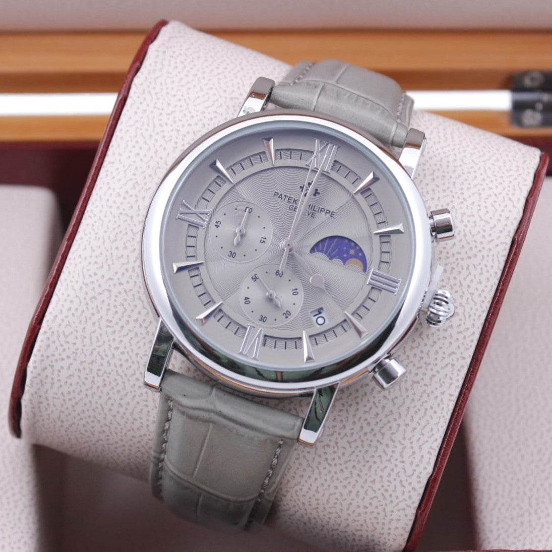PATEK PHILIPPE WITH CHRNOGRAPH ACTIVE WITH LEATHER STRAP| PATEK LEATHER 16654783
