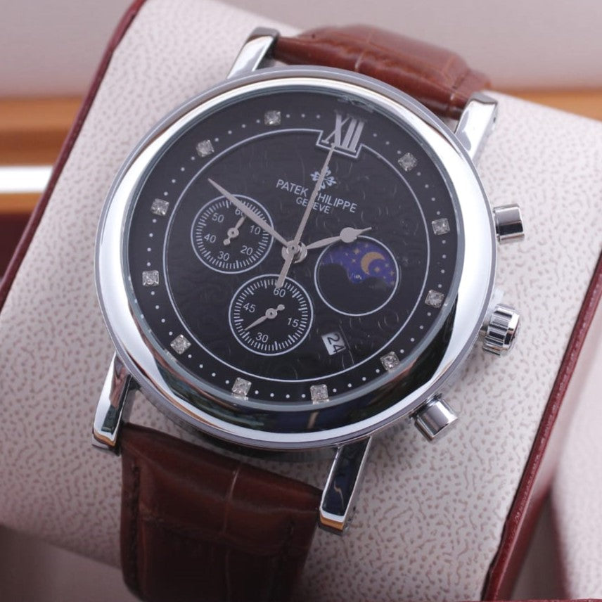 PATEK PHILIPPE WITH CHRNOGRAPH ACTIVE WITH LEATHER STRAP| PATEK LEATHER 16654784