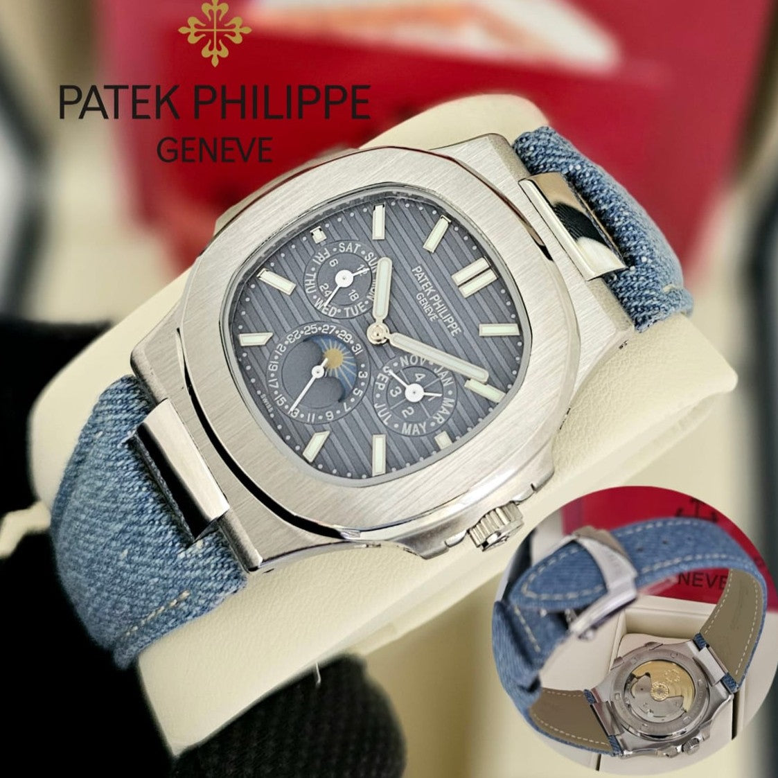 LUXURY PATEK PHILIPPE NAUTILUS AUTOMATIC THE ANTIC PIS VERY HIGH DEMANDING WATCH IN A RAW NOW AVAILABLE FAST FASHION IN OMAN | PATEK PHILIPPE NAUTILUS 19799593
