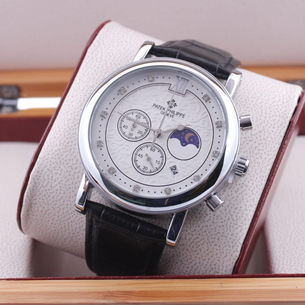 PATEK PHILIPPE WATCH WITH LEATHER STRAP CHRNOGRAPH VERY HIGH DEMANDING WATCH | PATEK PHILIPPE CHRNO 1359593