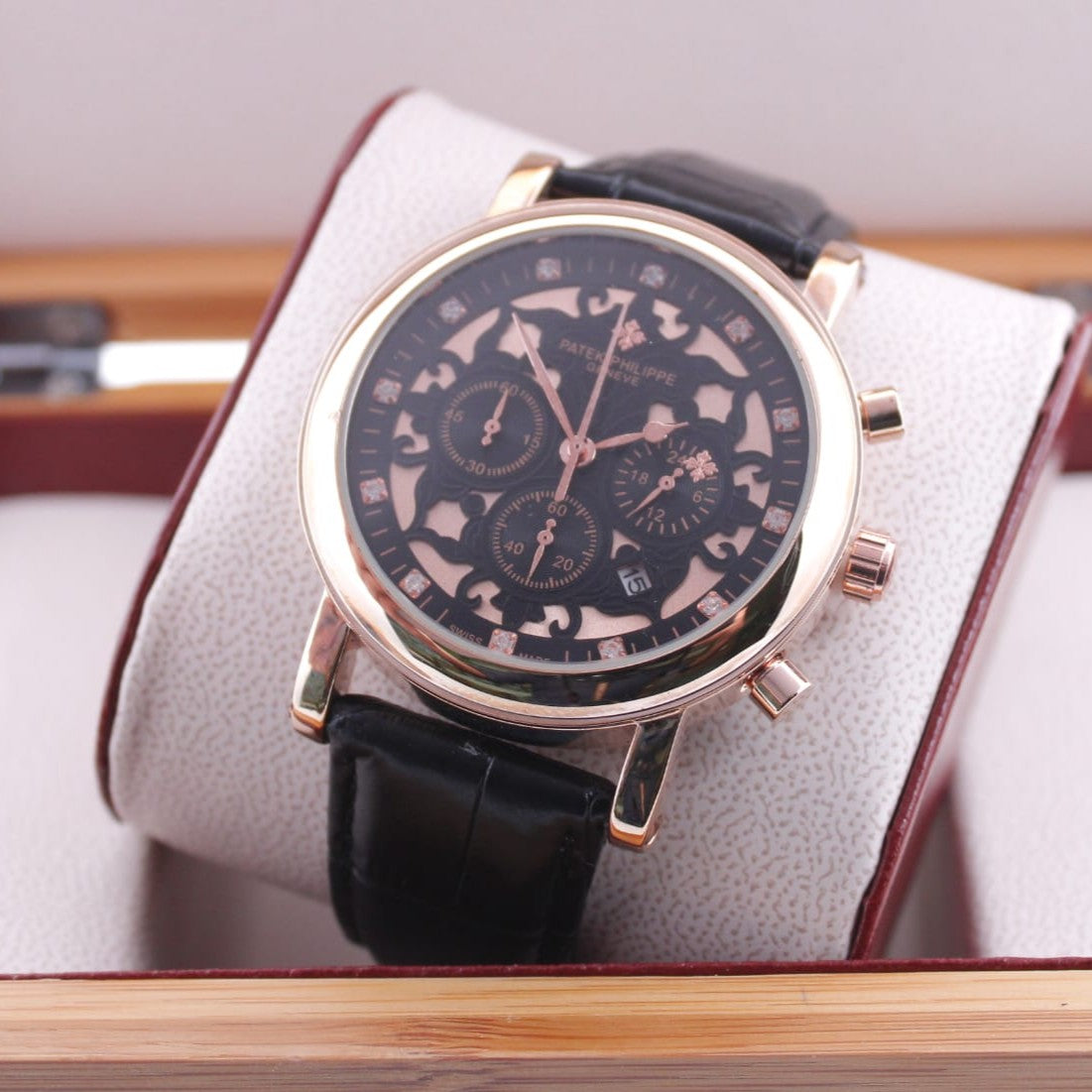 PATEK PHILIPPE WATCH WITH LEATHER STRAP CHRNOGRAPH VERY HIGH DEMANDING WATCH | PATEK PHILIPPE CHRNO 1359594