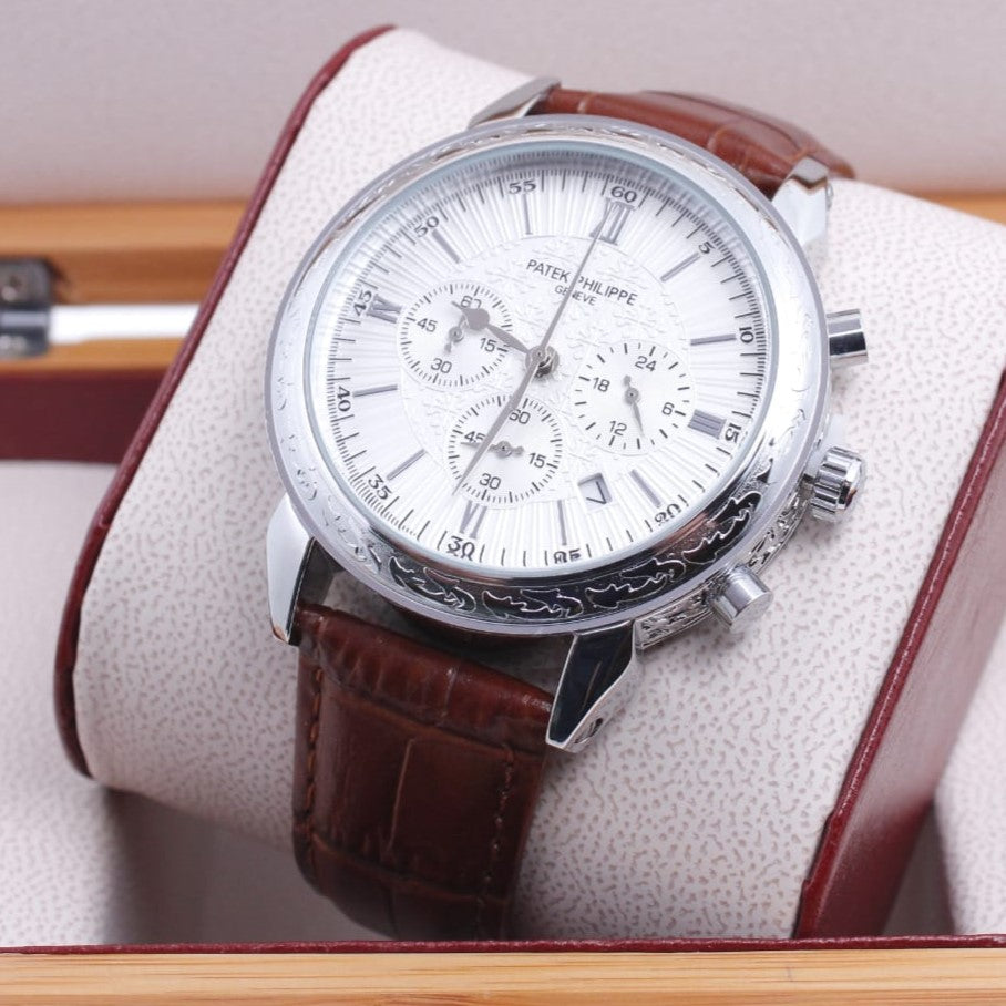 PATEK PHILIPPE WITH CHRNOGRAPH ACTIVE WITH LEATHER STRAP| PATEK LEATHER 16654776