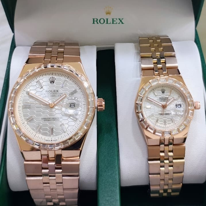 ROLEX LAND DWELLER STONE COUPLE WATCH WITH BIG DISCOUNT WITH COUPLE ROLEX BOX| ROLEX COUPLE STONE 15559112