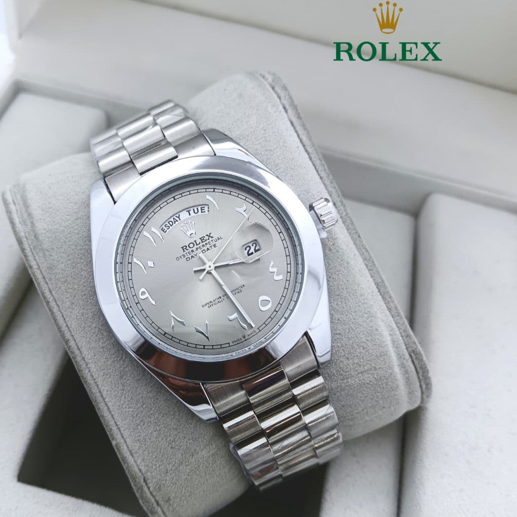 ROLEX DAY DATE WITH ARABIC DIAL STAINLESS STEEL VERY HIGH QUALITY NOW ALLOVER IN OMAN| ROLEX AD 155791344
