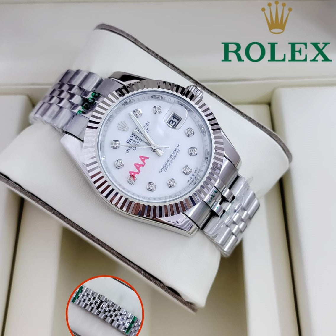 ROLEX OYESTER STONE WATCH AAA GRADE 5 YEARS COLOUR GUARANTEE| ROLEX 78984