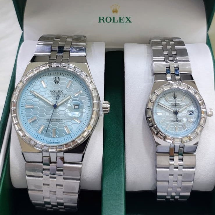 ROLEX LAND DWELLER STONE COUPLE WATCH WITH BIG DISCOUNT WITH COUPLE ROLEX BOX| ROLEX COUPLE STONE 15559117