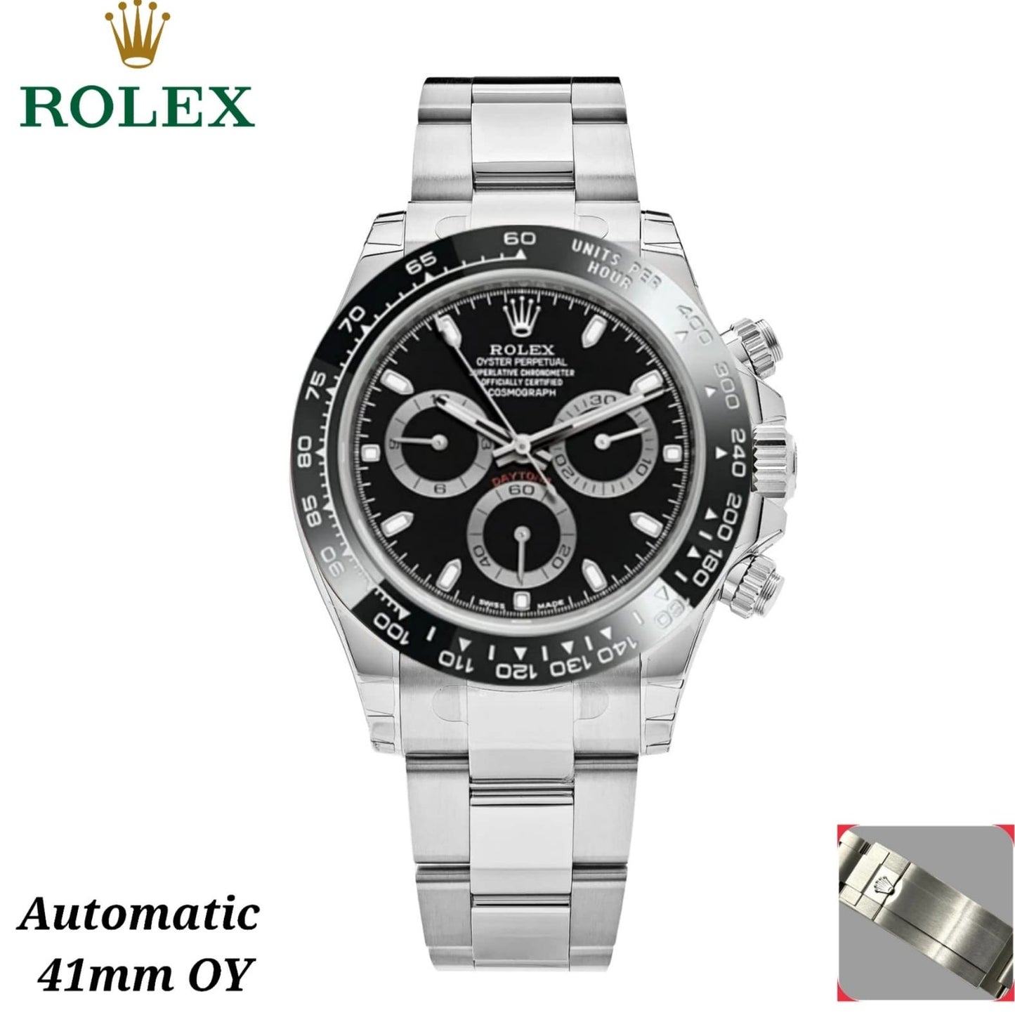 LUXURY ROLEX DAYTONA FULLY STAINLESS STEEL MASTER VERSION WITH ORIGINAL ROLEX BIG BOX|ROLEX DAYTONA 1777991