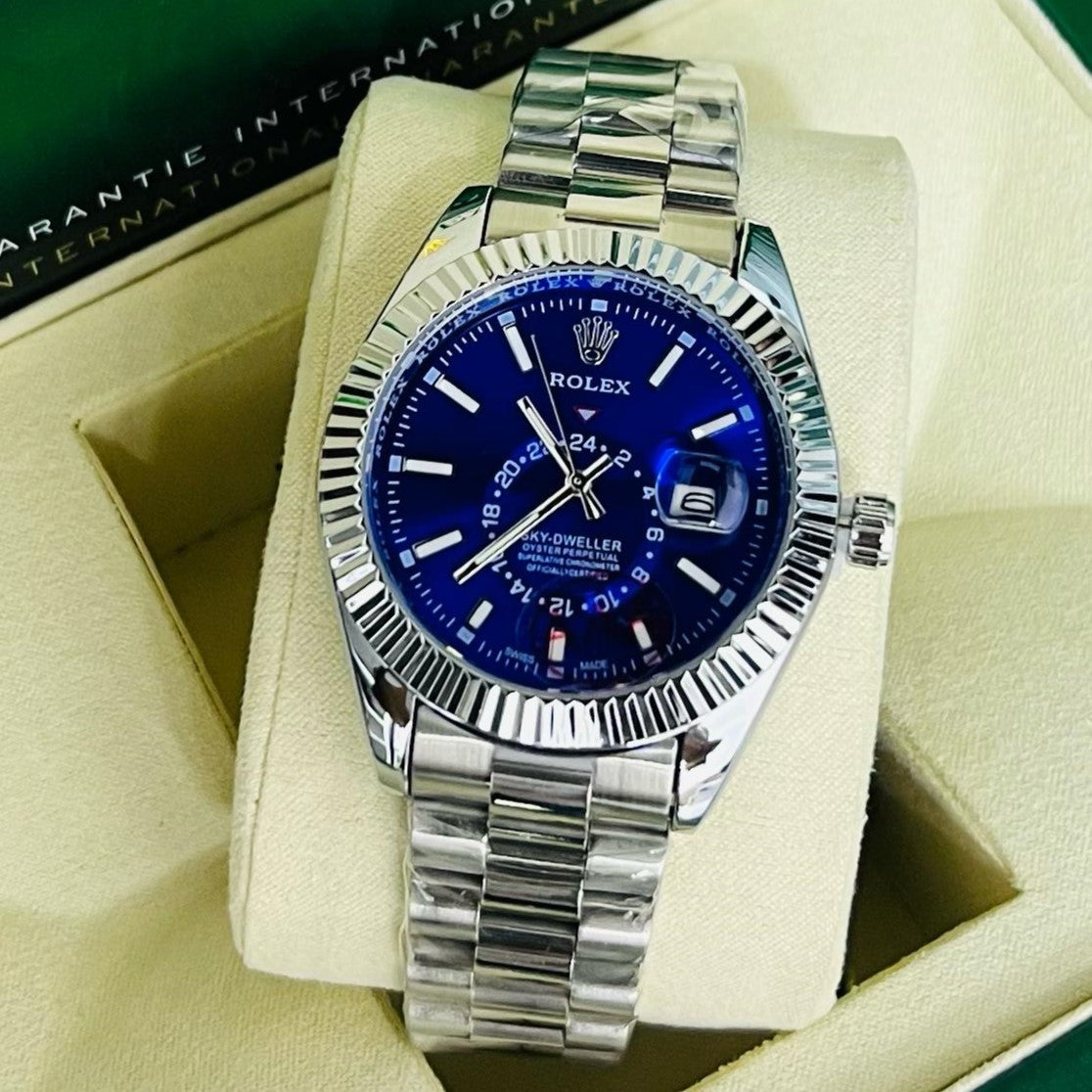 ROLEX SKY DWELLER HIGH BUILT QUALITY 1 YEAR SERVICE WARRANTY| ROLEX SKY D 124422