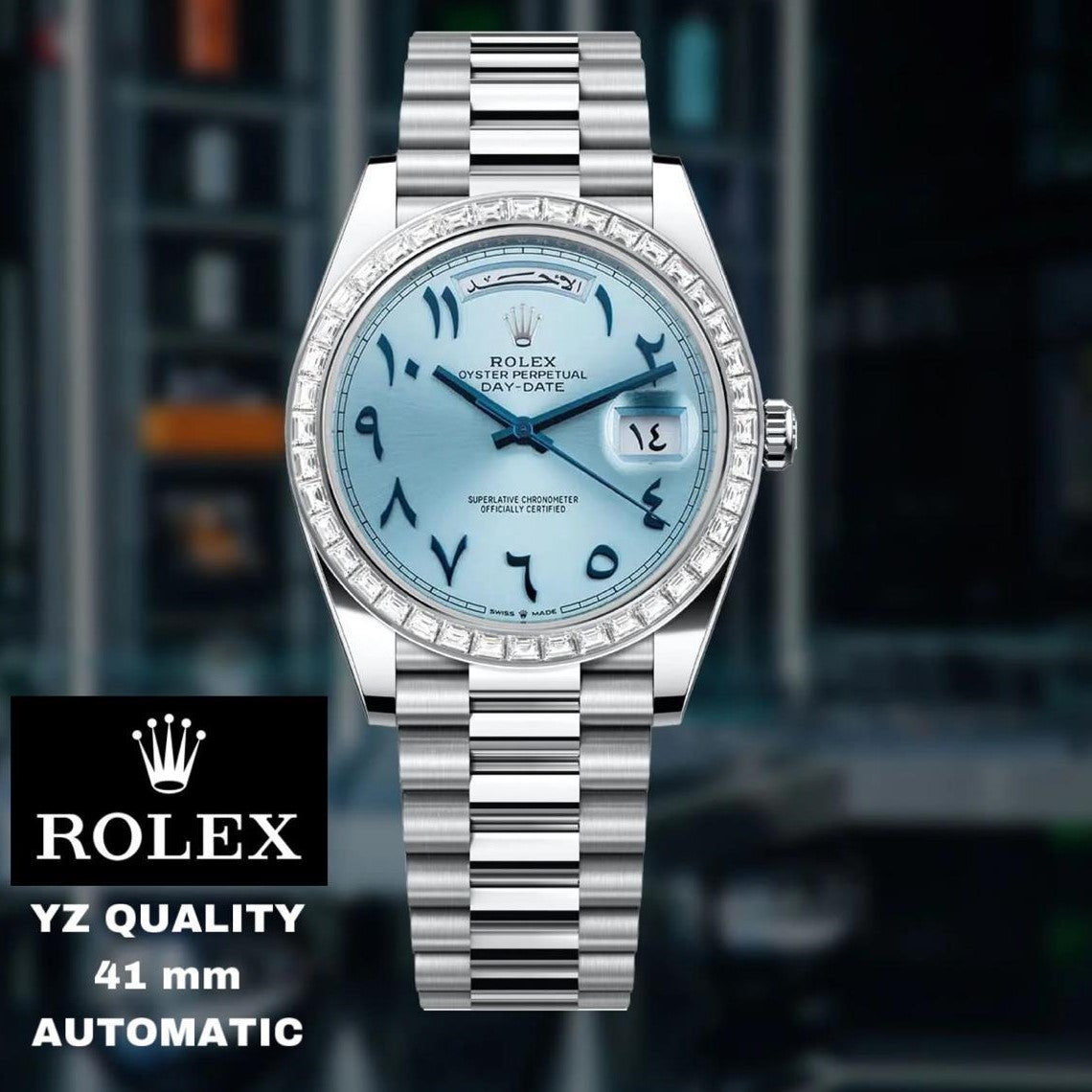LUXURY ROLEX DAY DATE FULLY STAINLESS STEEL WITH FULL ORIGINAL ROLEX BOX|ROLEX DAY DATE 123342