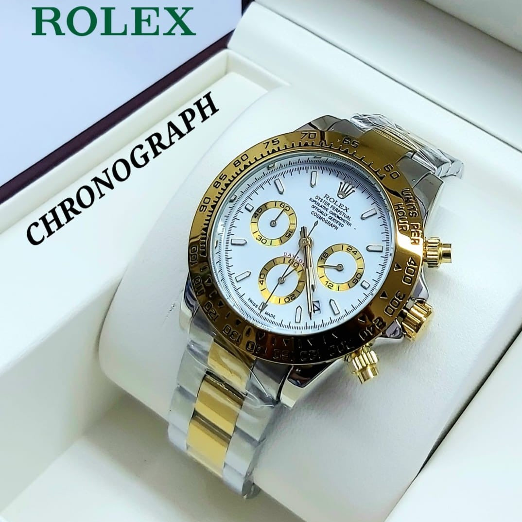 ROLEX DAYTONA NEW ARRIVAL FULL CHRNOGRAPH METAL BODY COLOUR GUARANTEED NOW AVAILABLE ALLOVER IN OMAN | ROLEX DAYTONA 197779793