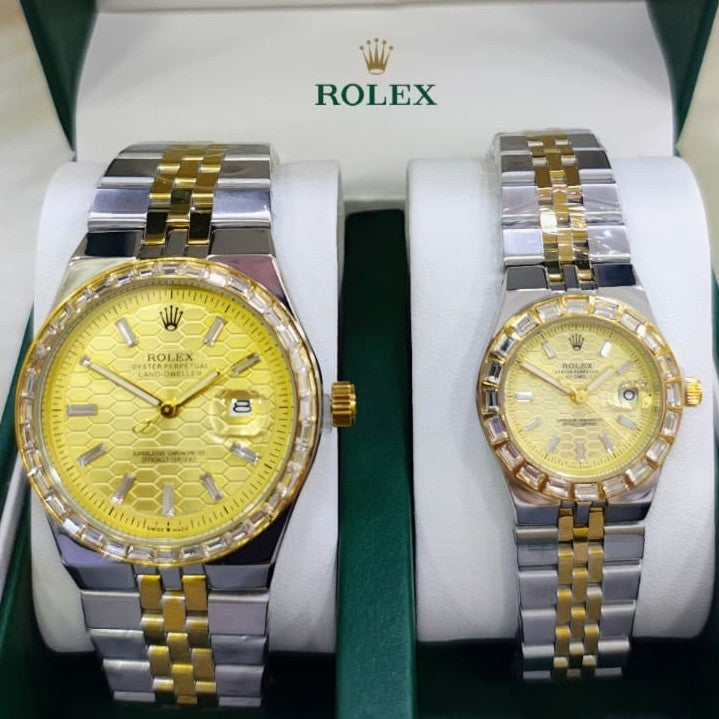 ROLEX LAND DWELLER STONE COUPLE WATCH WITH BIG DISCOUNT WITH COUPLE ROLEX BOX| ROLEX COUPLE STONE 15559197