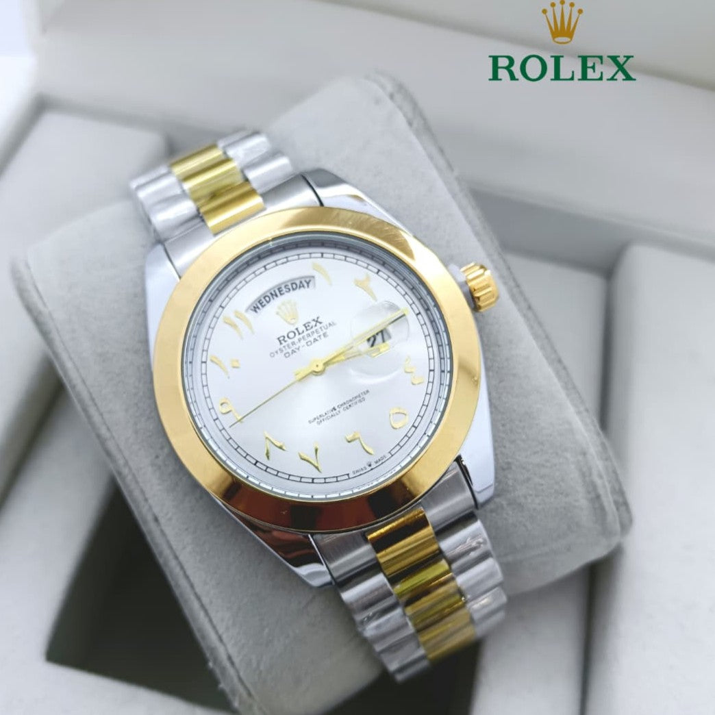 ROLEX DAY DATE WITH ARABIC DIAL STAINLESS STEEL VERY HIGH QUALITY NOW ALLOVER IN OMAN| ROLEX AD 155791337