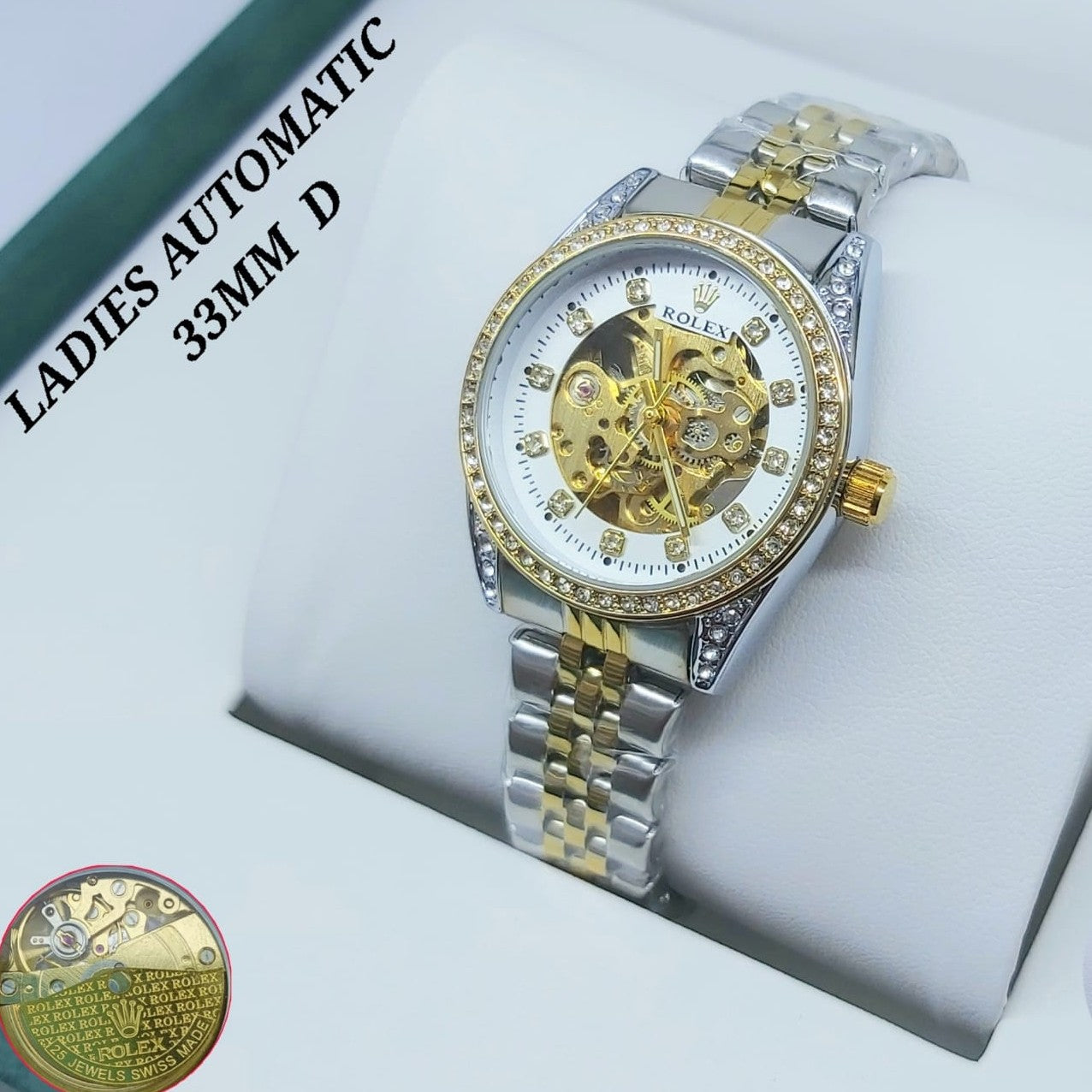 LUXURY ROLEX LADIES FULL AUTOMATIC STAINLESS STEEL COLOUR GUARANTEED ORIGINAL BOX NOW ALLOVER IN OMAN | ROLEX AUTOMATIC L 15553310