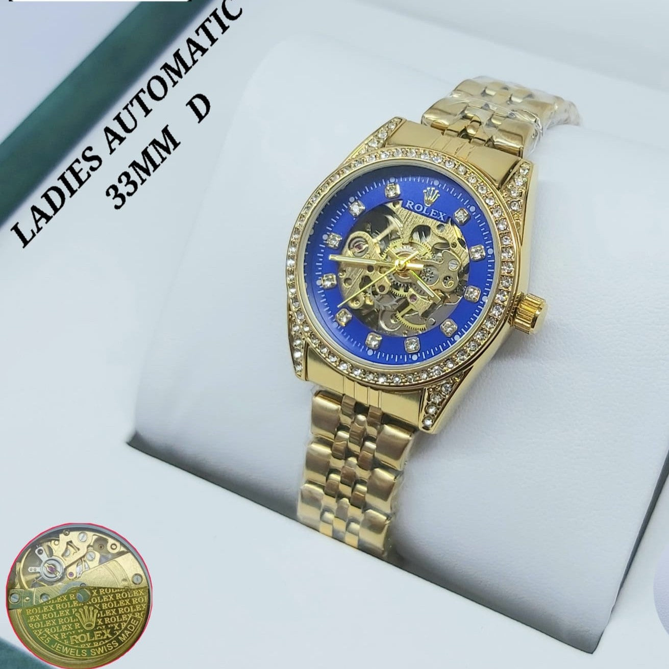 LUXURY ROLEX LADIES FULL AUTOMATIC STAINLESS STEEL COLOUR GUARANTEED ORIGINAL BOX NOW ALLOVER IN OMAN | ROLEX AUTOMATIC L 1555333