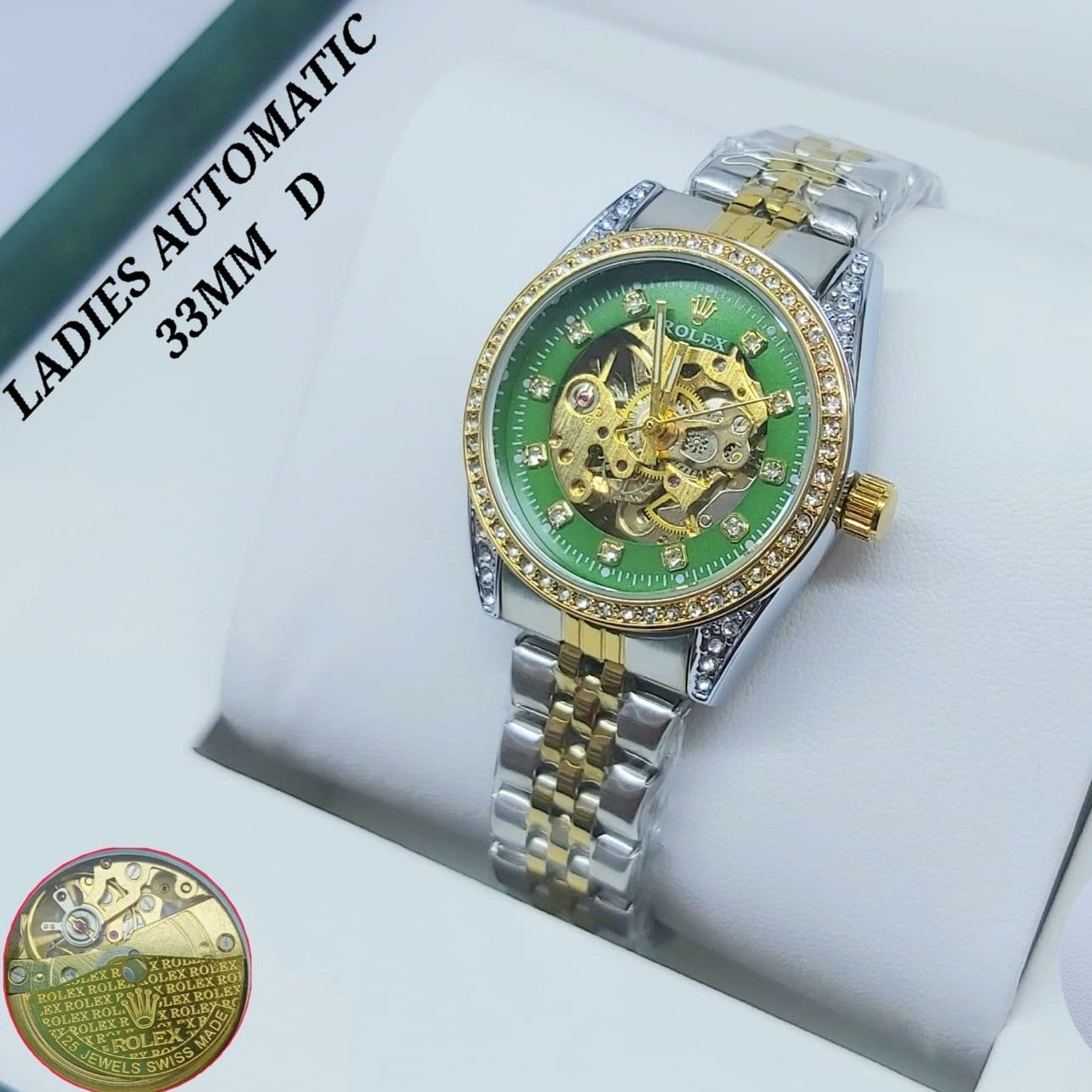 LUXURY ROLEX LADIES FULL AUTOMATIC STAINLESS STEEL COLOUR GUARANTEED ORIGINAL BOX NOW ALLOVER IN OMAN | ROLEX AUTOMATIC L 1555333