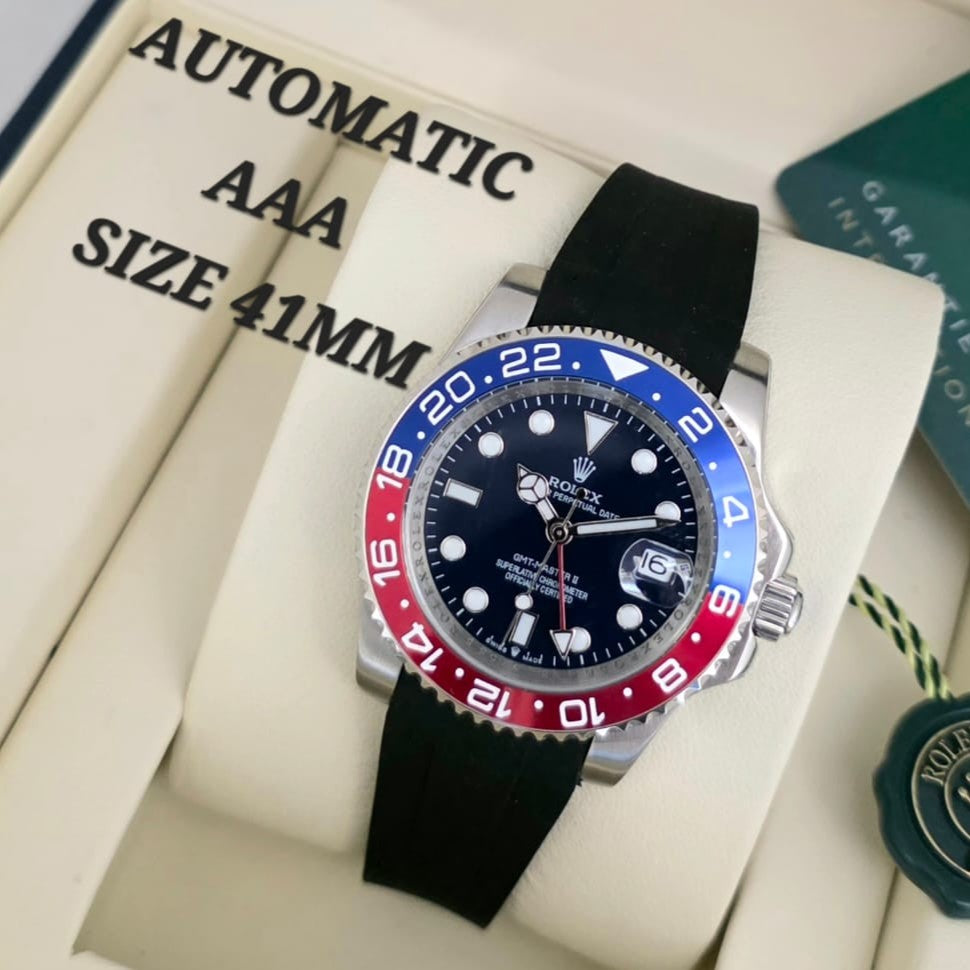 LUXURY ROLEX GMT FULL AUTOMATIC WITH RUBBER STRAP AAA GRADE NOW ALLOVER IN OMAN | ROLEX GMT AUTO 1333957995