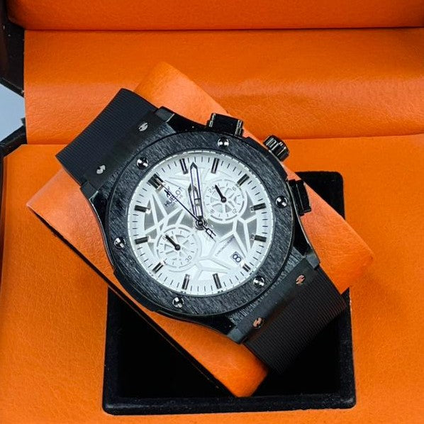 HUBLOT CHRNOGRAPH WATCH VERY EXCLUSIVE BUILT QUALITY WITH 2 YEARS WARRANTY| HUBLOT 57553321