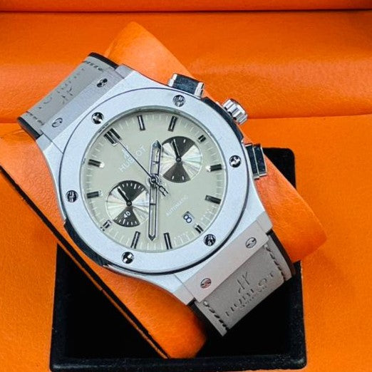 HUBLOT CHRNOGRAPH WATCH VERY EXCLUSIVE BUILT QUALITY WITH 2 YEARS WARRANTY| HUBLOT 57553345