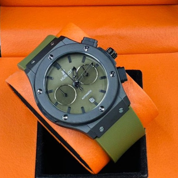 HUBLOT CHRNOGRAPH WATCH VERY EXCLUSIVE BUILT QUALITY WITH 2 YEARS WARRANTY| HUBLOT 57553346