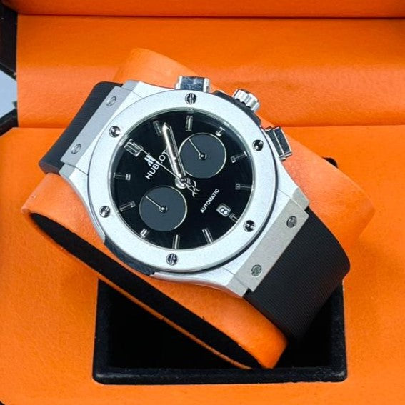 HUBLOT CHRNOGRAPH WATCH VERY EXCLUSIVE BUILT QUALITY WITH 2 YEARS WARRANTY| HUBLOT 57553349