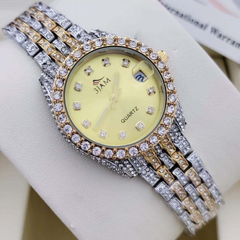 FULL BODY STONE LUXURY WATCH FOR LADIES WITH 1 YEAR SERVICE WARRENTY | QUEEN 004