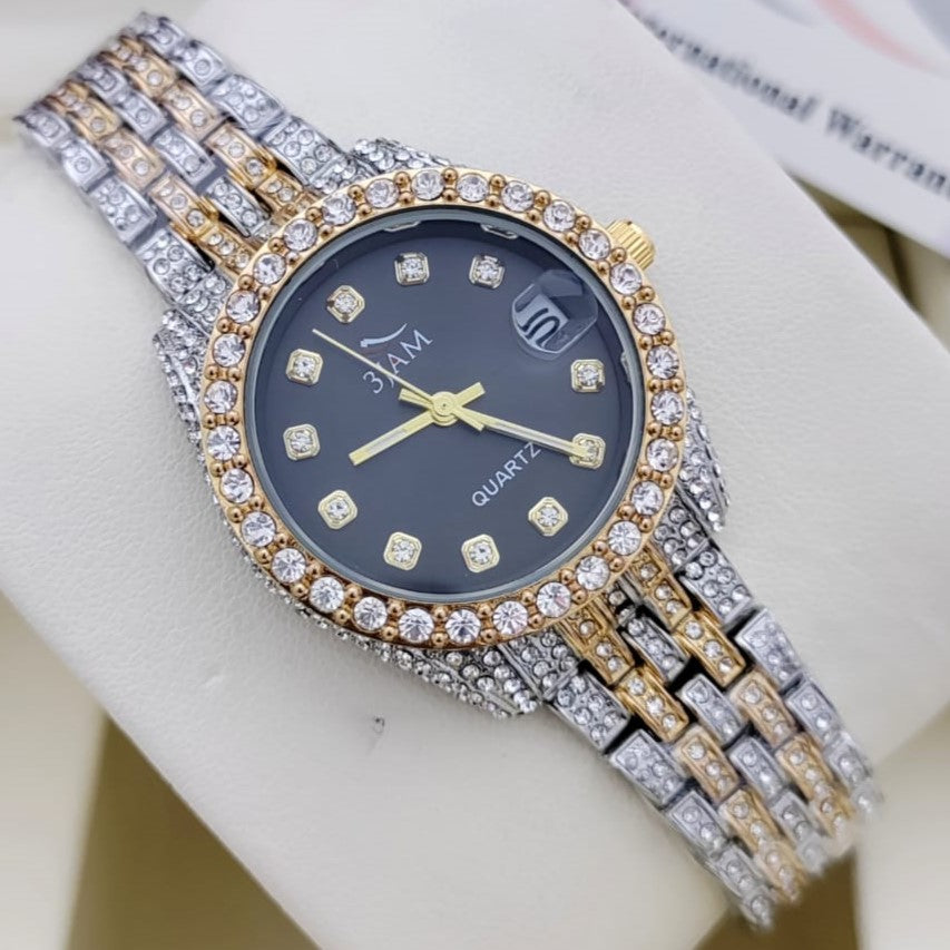 FULL BODY STONE LUXURY WATCH FOR LADIES WITH 1 YEAR SERVICE WARRENTY | QUEEN 006