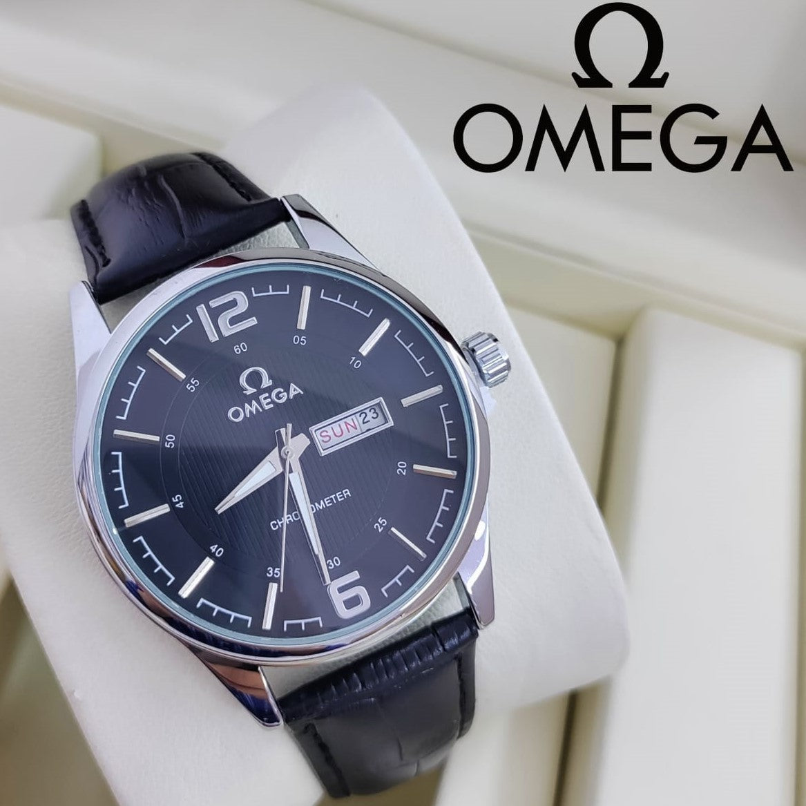 OMEGA DE VILLE DAY DATE LETHER STRAP WITH PREMIUM QUALITY| OMEGA DE VILLE 757665